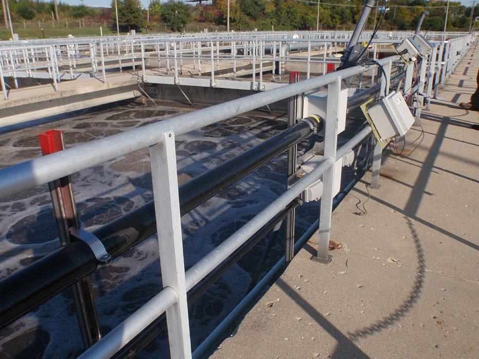 fiberglass conduit installed at a wastewater treatment facility