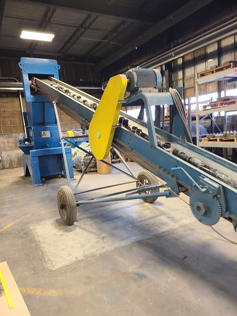 Fiberglass conduit rtrc conduit pieces take a ride into the grinder