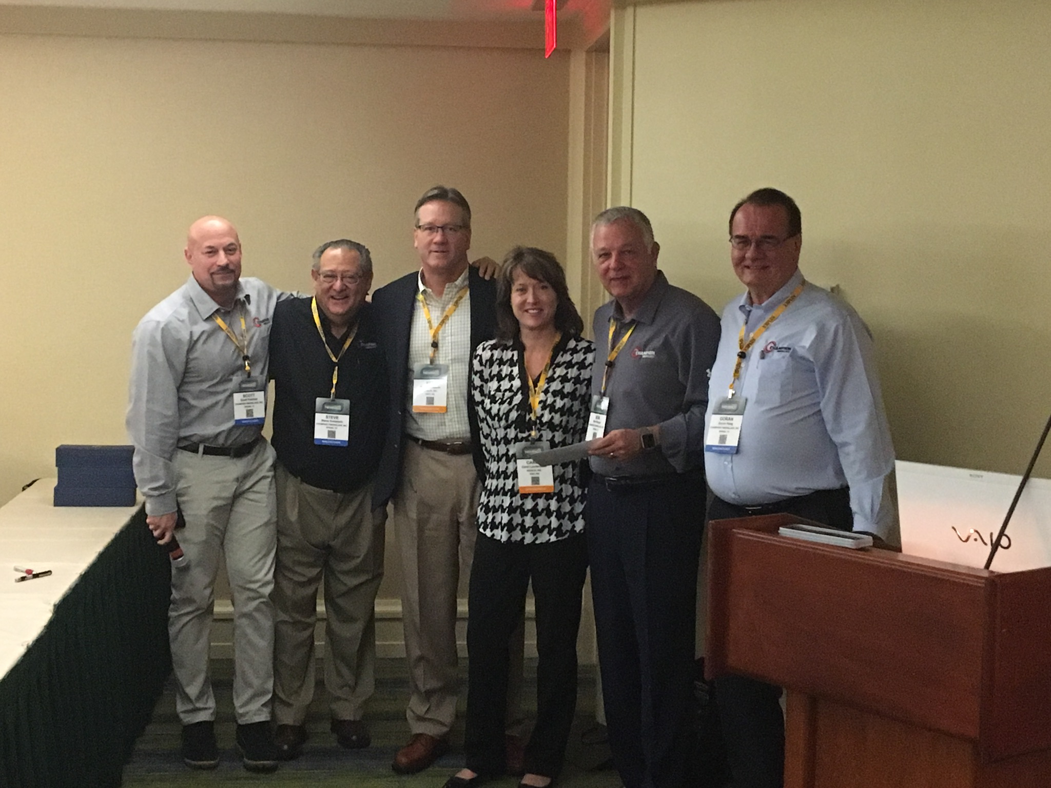 Scott Patchan, Steve Goldstein, Ken Spridgeon, Carol Louderback, Bob Reeger, Goran Haag