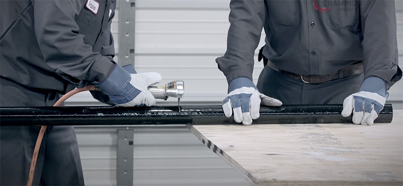 Fiberglass conduit can be cut with an abrasive blade cutter.