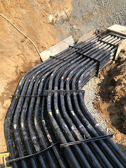 Buried fiberglass elbows