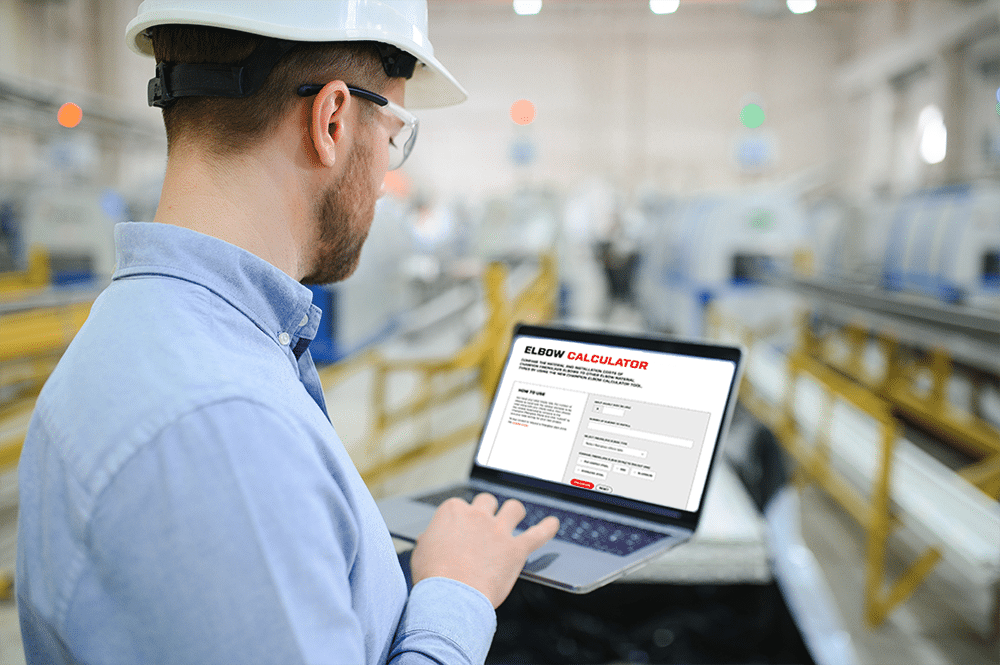 Electrical contractor using the Champion Fiberglass elbow calculator